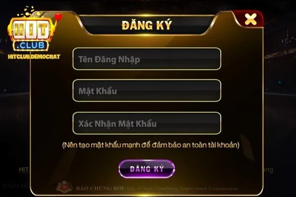 Đăng ký tài khoản tại Hit Club